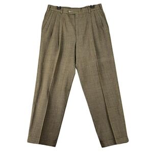 Austin Reed Pleated Dress Pants Men 33x30 Tailored Workwear Trousers Houndstooth